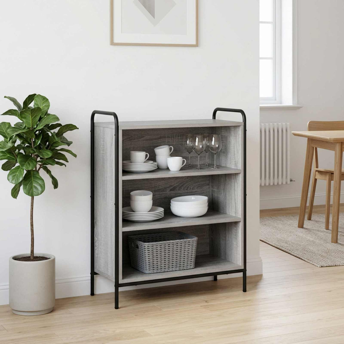 vidaXL Sideboard Grey Sonoma 73 x 33 x 81 cm Engineered Wood