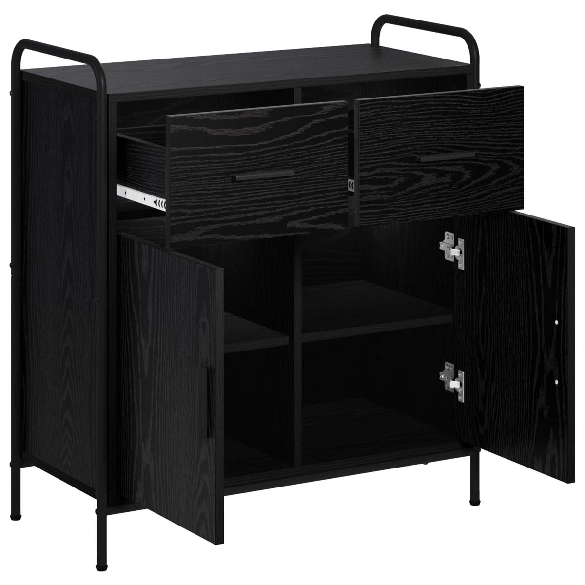vidaXL Sideboard Black Oak 73 x 33 x 81 cm Engineered Wood