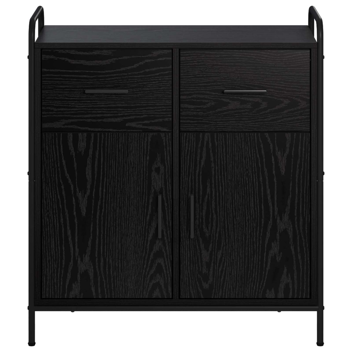vidaXL Sideboard Black Oak 73 x 33 x 81 cm Engineered Wood