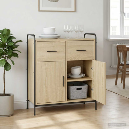 vidaXL Sideboard Sonoma Oak 73 x 33 x 81 cm Engineered Wood