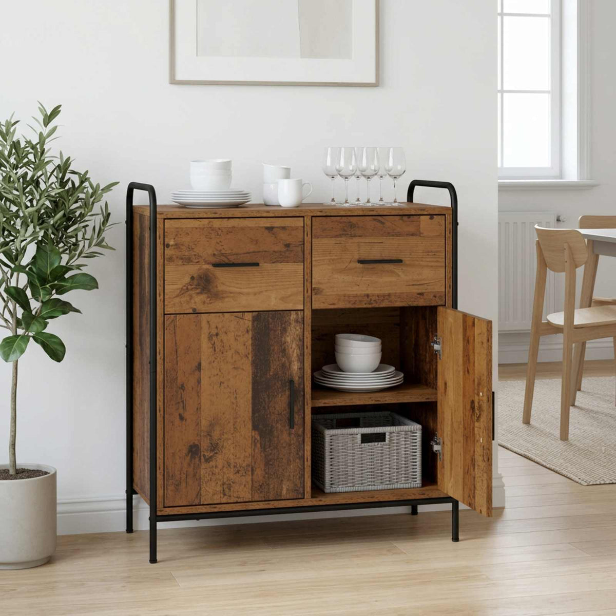 vidaXL Sideboard Old Wood 73 x 33 x 81 cm Engineered Wood