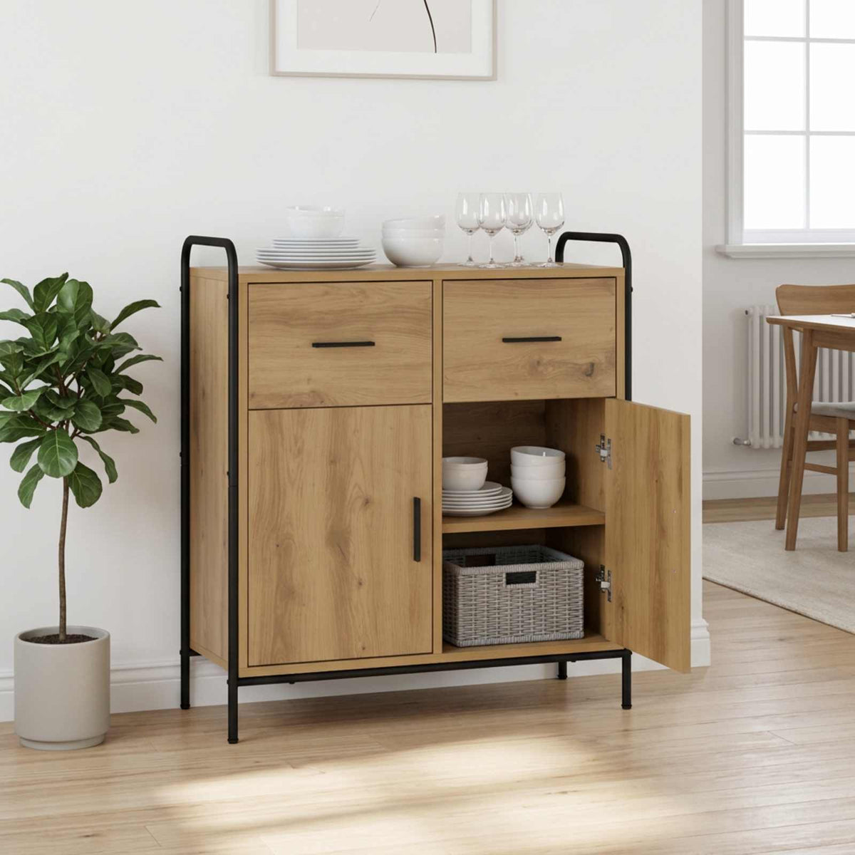 vidaXL Sideboard Artisan Oak 73 x 33 x 81 cm Engineered Wood
