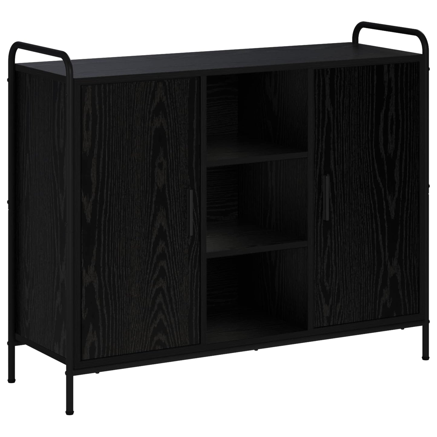 vidaXL Sideboard Black Oak 98.5 x 33 x 81 cm Engineered Wood