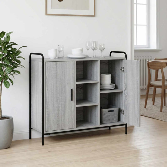 vidaXL Sideboard Grey Sonoma 98.5 x 33 x 81 cm Engineered Wood