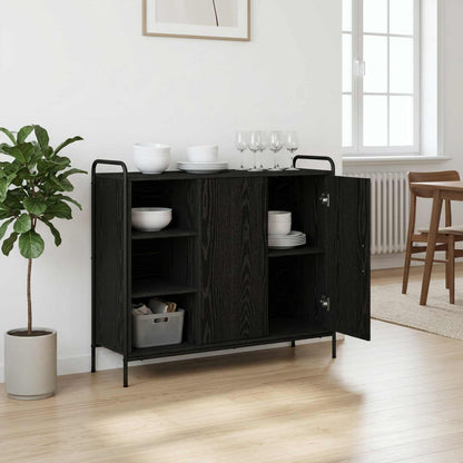 vidaXL Sideboard Black Oak 98.5 x 33 x 81 cm Engineered Wood