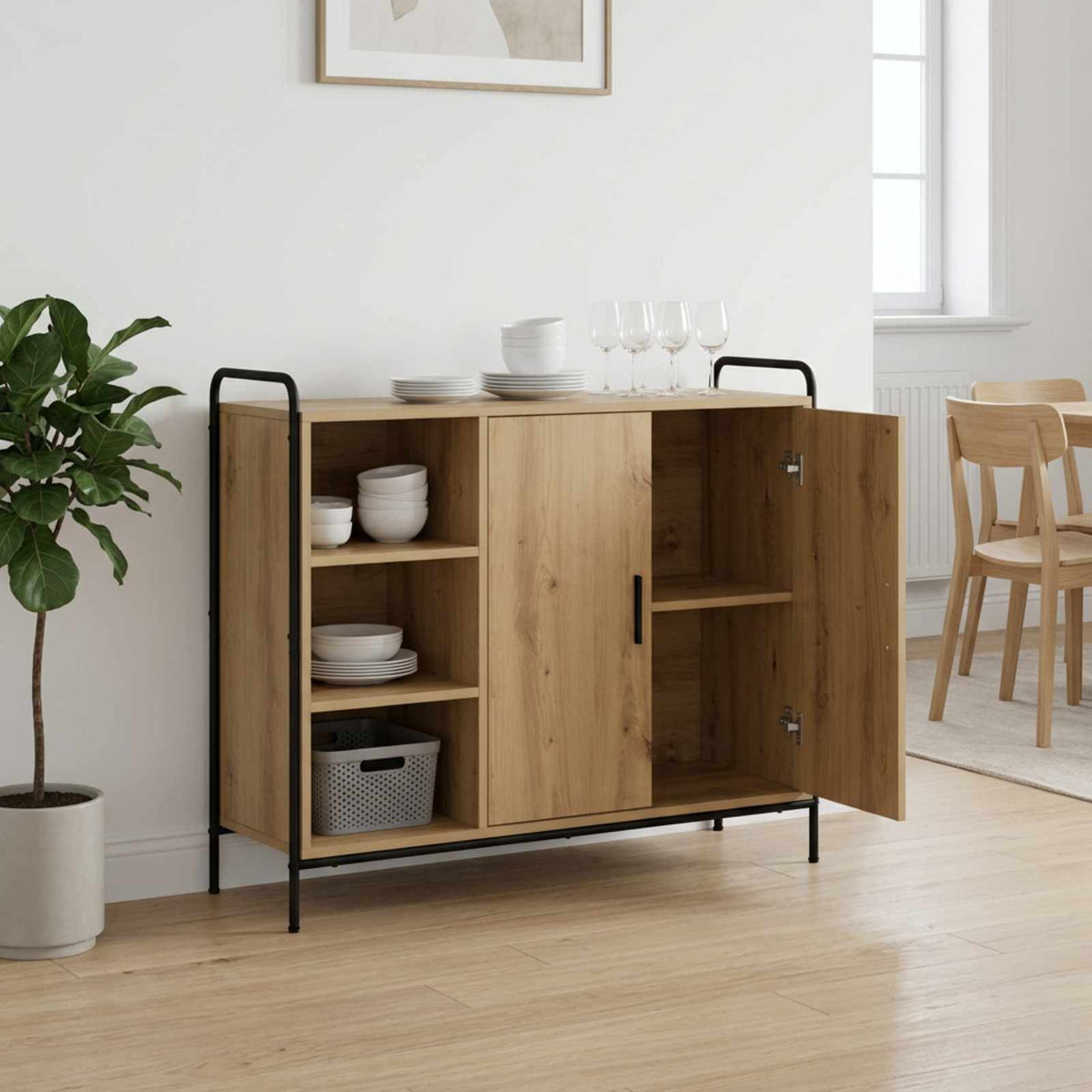 vidaXL Sideboard Artisan Oak 98.5 x 33 x 81 cm Engineered Wood
