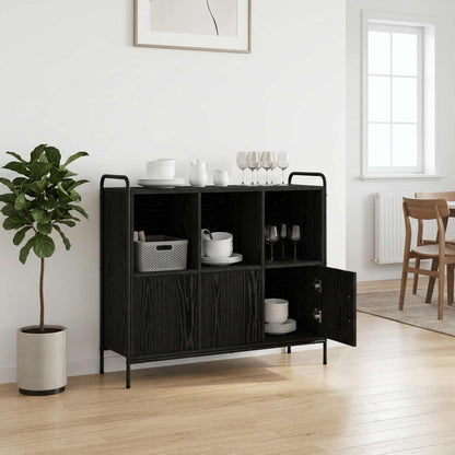 vidaXL Sideboard Black Oak 97 x 33 x 81 cm Engineered Wood