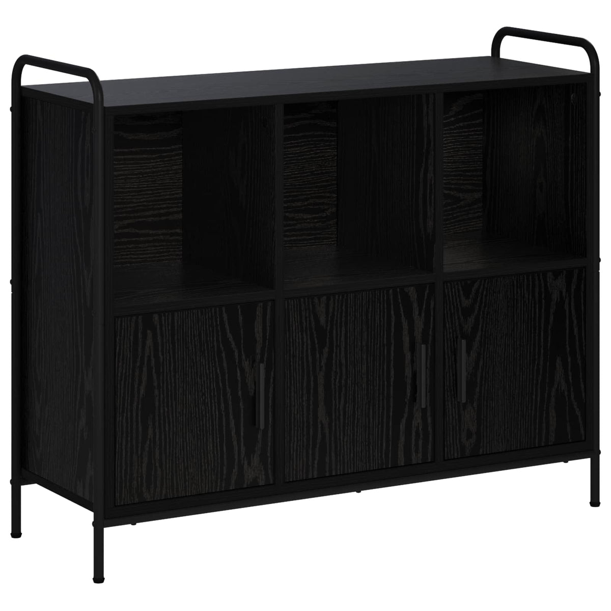 vidaXL Sideboard Black Oak 97 x 33 x 81 cm Engineered Wood