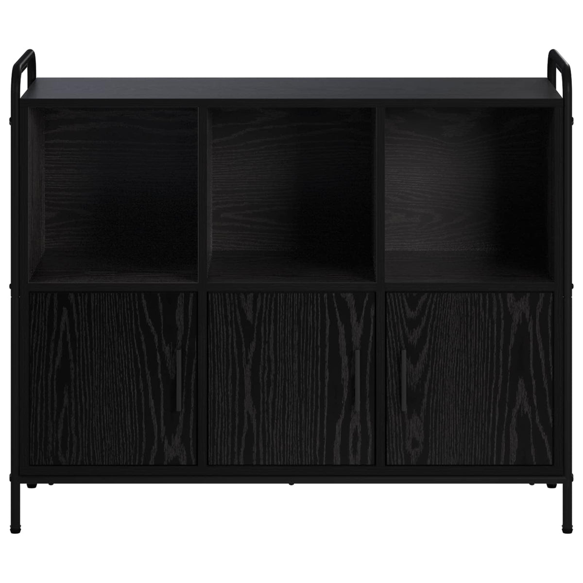 vidaXL Sideboard Black Oak 97 x 33 x 81 cm Engineered Wood