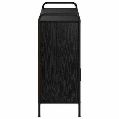 vidaXL Sideboard Black Oak 97 x 33 x 81 cm Engineered Wood
