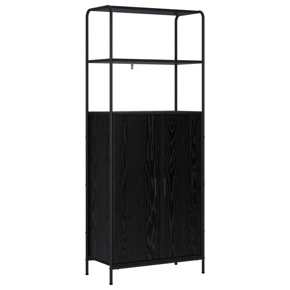 vidaXL Highboard Black Oak 65 x 33 x 161 cm Engineered Wood