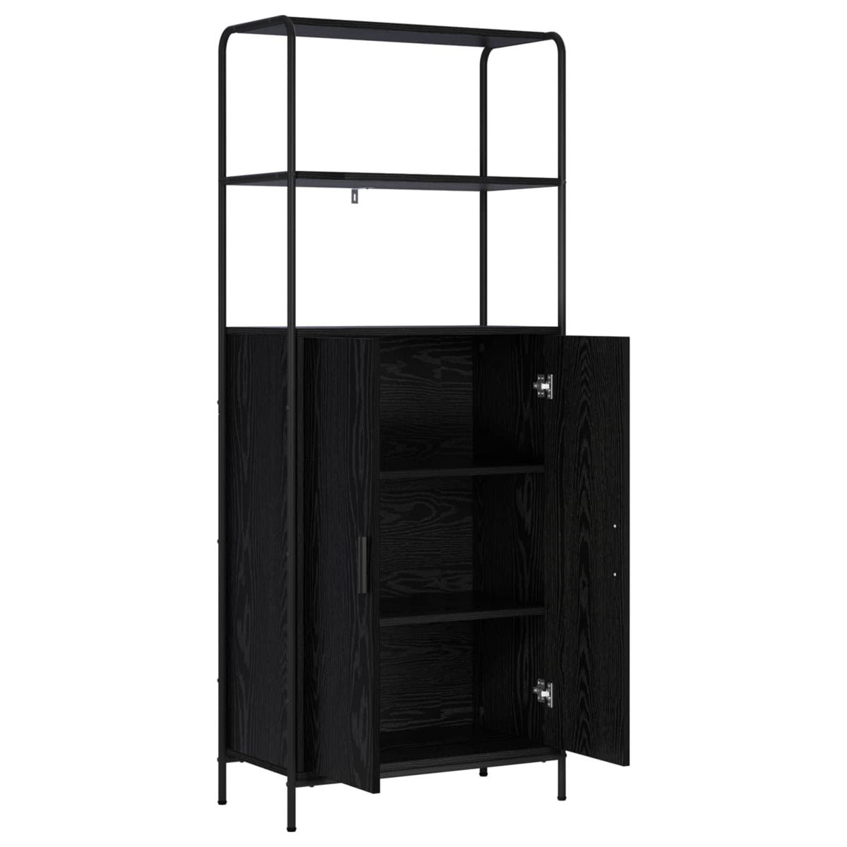 vidaXL Highboard Black Oak 65 x 33 x 161 cm Engineered Wood