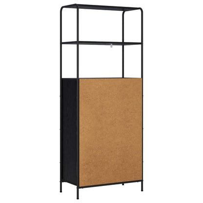 vidaXL Highboard Black Oak 65 x 33 x 161 cm Engineered Wood