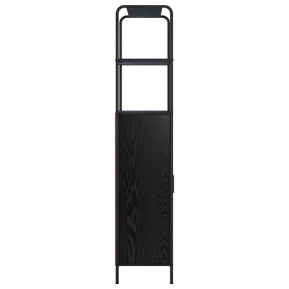 vidaXL Highboard Black Oak 65 x 33 x 161 cm Engineered Wood