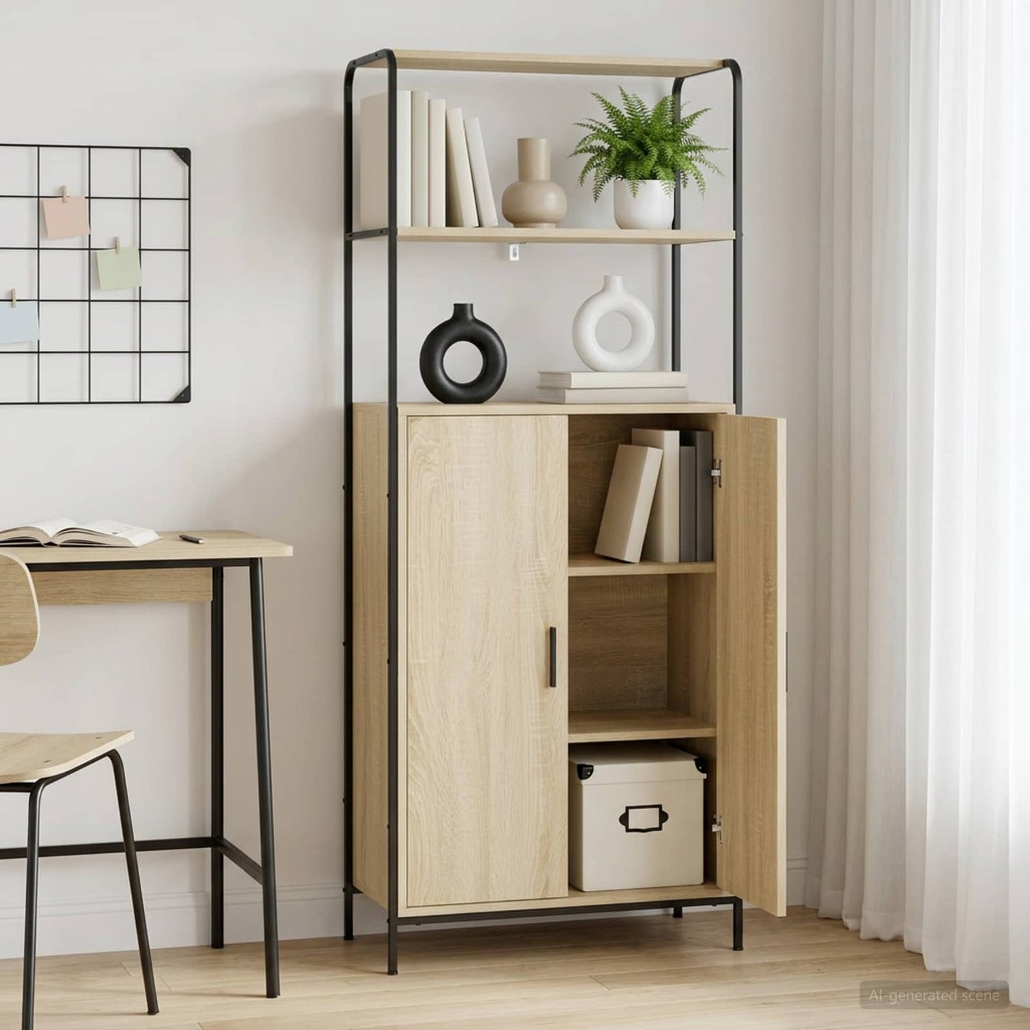vidaXL Highboard Sonoma Oak 65 x 33 x 161 cm Engineered Wood