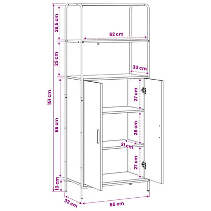 vidaXL Highboard Sonoma Oak 65 x 33 x 161 cm Engineered Wood