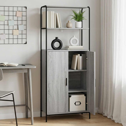 vidaXL Highboard Grey Sonoma 65 x 33 x 161 cm Engineered Wood