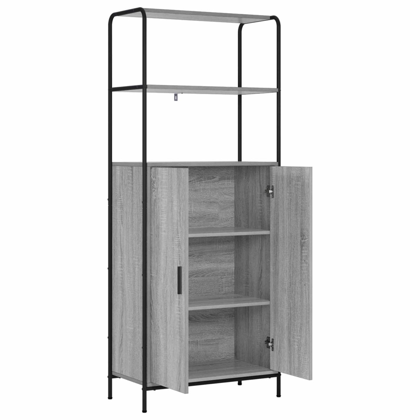 vidaXL Highboard Grey Sonoma 65 x 33 x 161 cm Engineered Wood