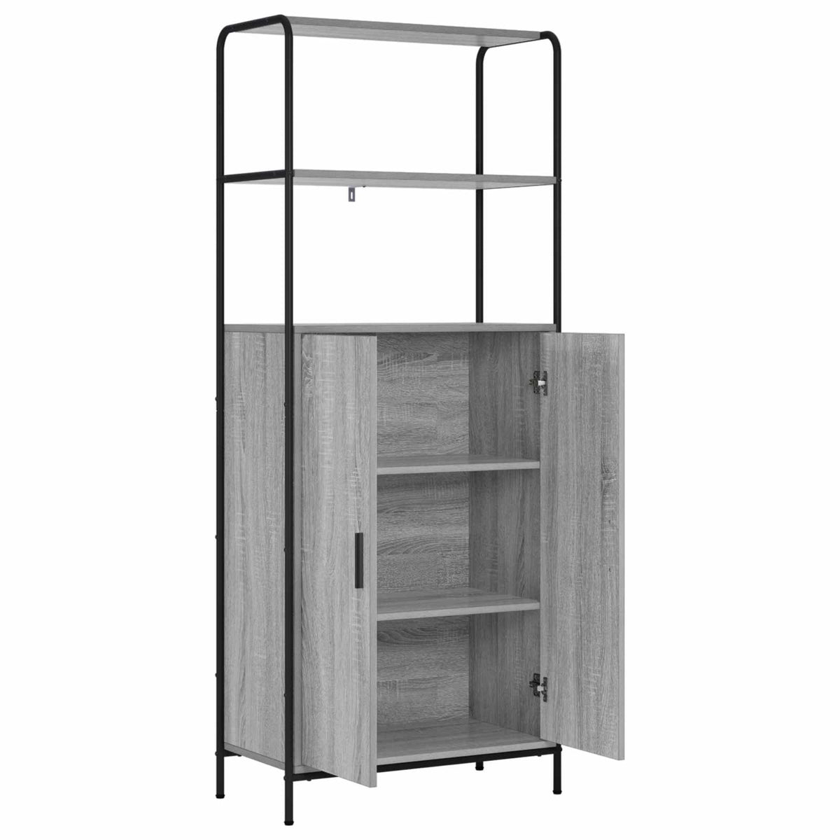 vidaXL Highboard Grey Sonoma 65 x 33 x 161 cm Engineered Wood