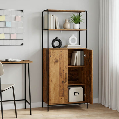 vidaXL Highboard Old Wood 65 x 33 x 161 cm Engineered Wood
