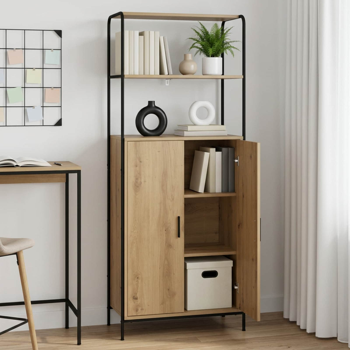 vidaXL Highboard Artisan Oak 65 x 33 x 161 cm Engineered Wood