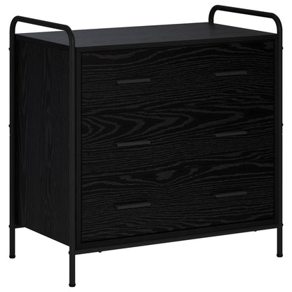 vidaXL Drawer Cabinet Black Oak 70 x 39.5 x 71 cm Engineered Wood
