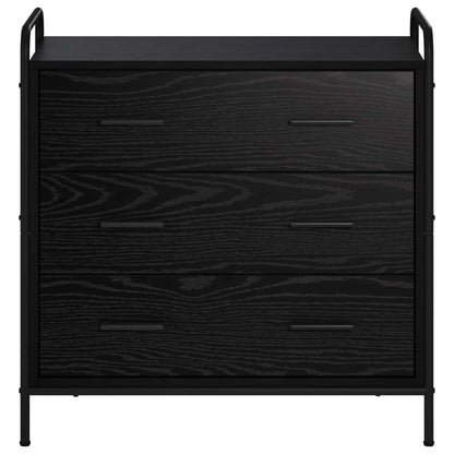 vidaXL Drawer Cabinet Black Oak 70 x 39.5 x 71 cm Engineered Wood
