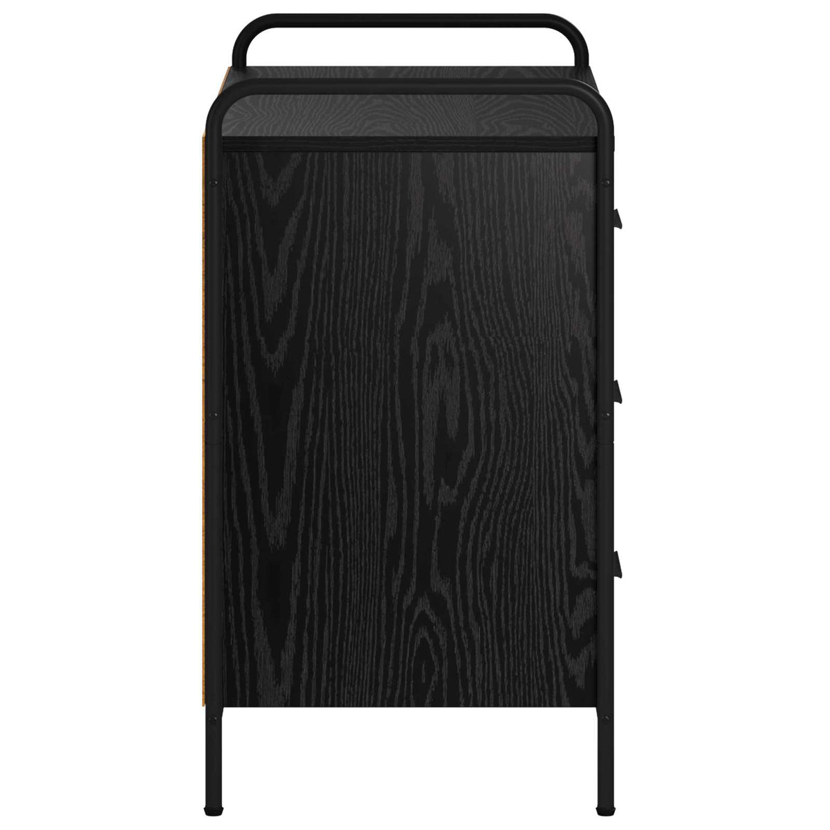 vidaXL Drawer Cabinet Black Oak 70 x 39.5 x 71 cm Engineered Wood