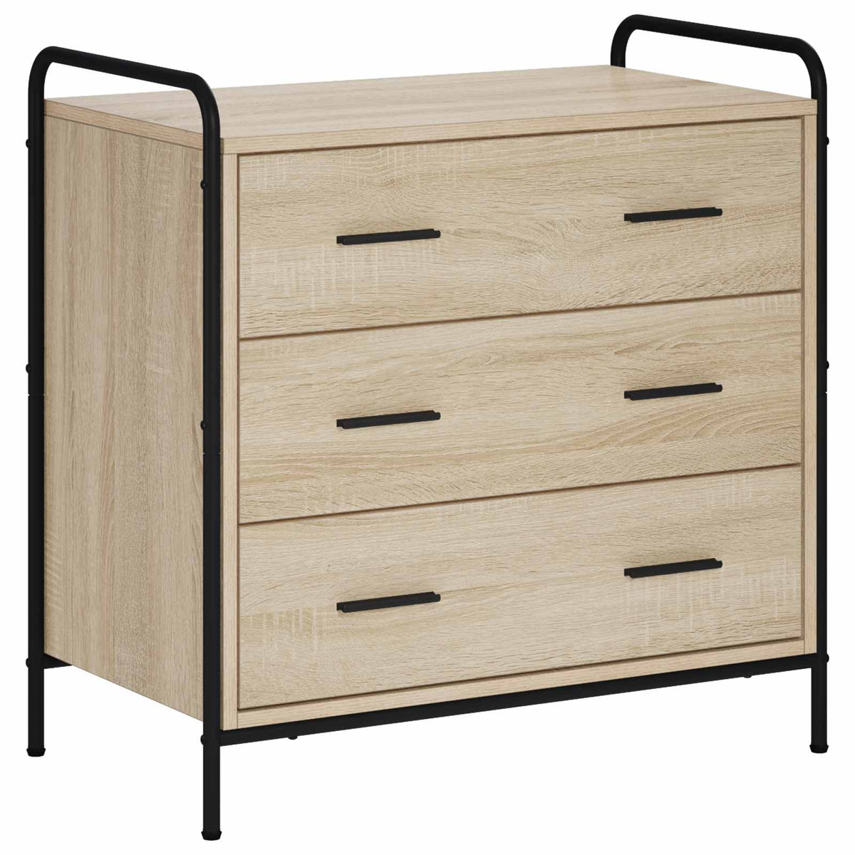 vidaXL Drawer Cabinet Sonoma Oak 70 x 39.5 x 71 cm Engineered Wood