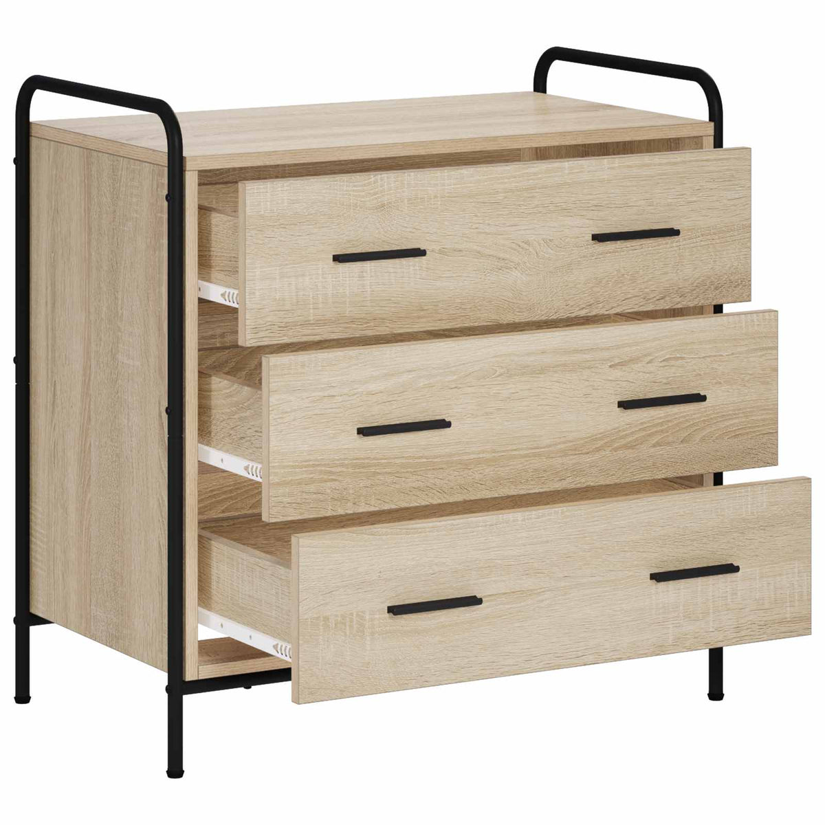 vidaXL Drawer Cabinet Sonoma Oak 70 x 39.5 x 71 cm Engineered Wood