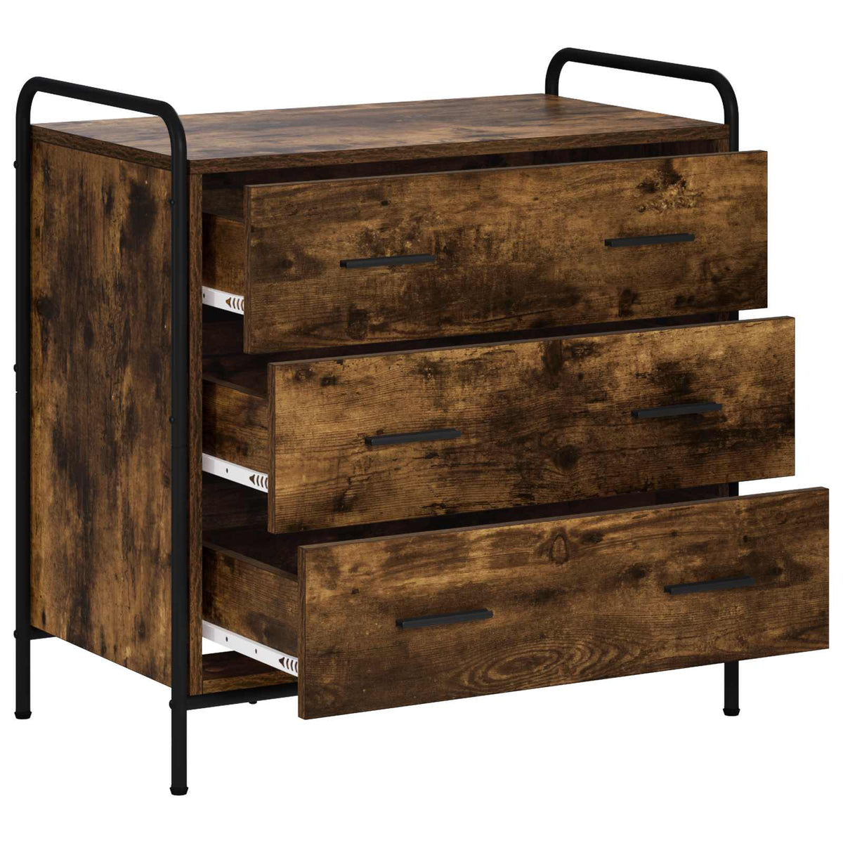 vidaXL Drawer Cabinet Smoked Oak 70 x 39.5 x 71 cm Engineered Wood