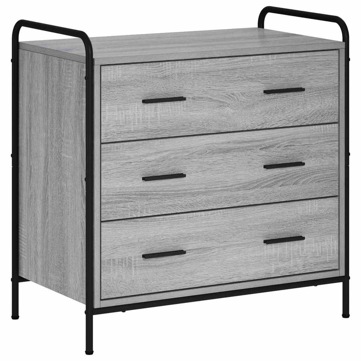 vidaXL Drawer Cabinet Grey Sonoma 70 x 39.5 x 71 cm Engineered Wood