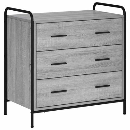 vidaXL Drawer Cabinet Grey Sonoma 70 x 39.5 x 71 cm Engineered Wood