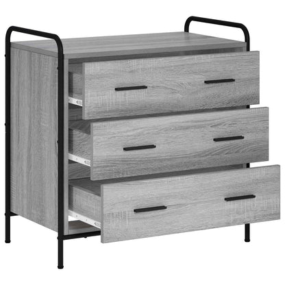vidaXL Drawer Cabinet Grey Sonoma 70 x 39.5 x 71 cm Engineered Wood