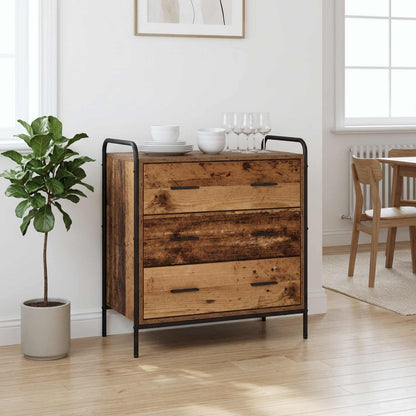 vidaXL Drawer Cabinet Old Wood 70 x 39.5 x 71 cm Engineered Wood
