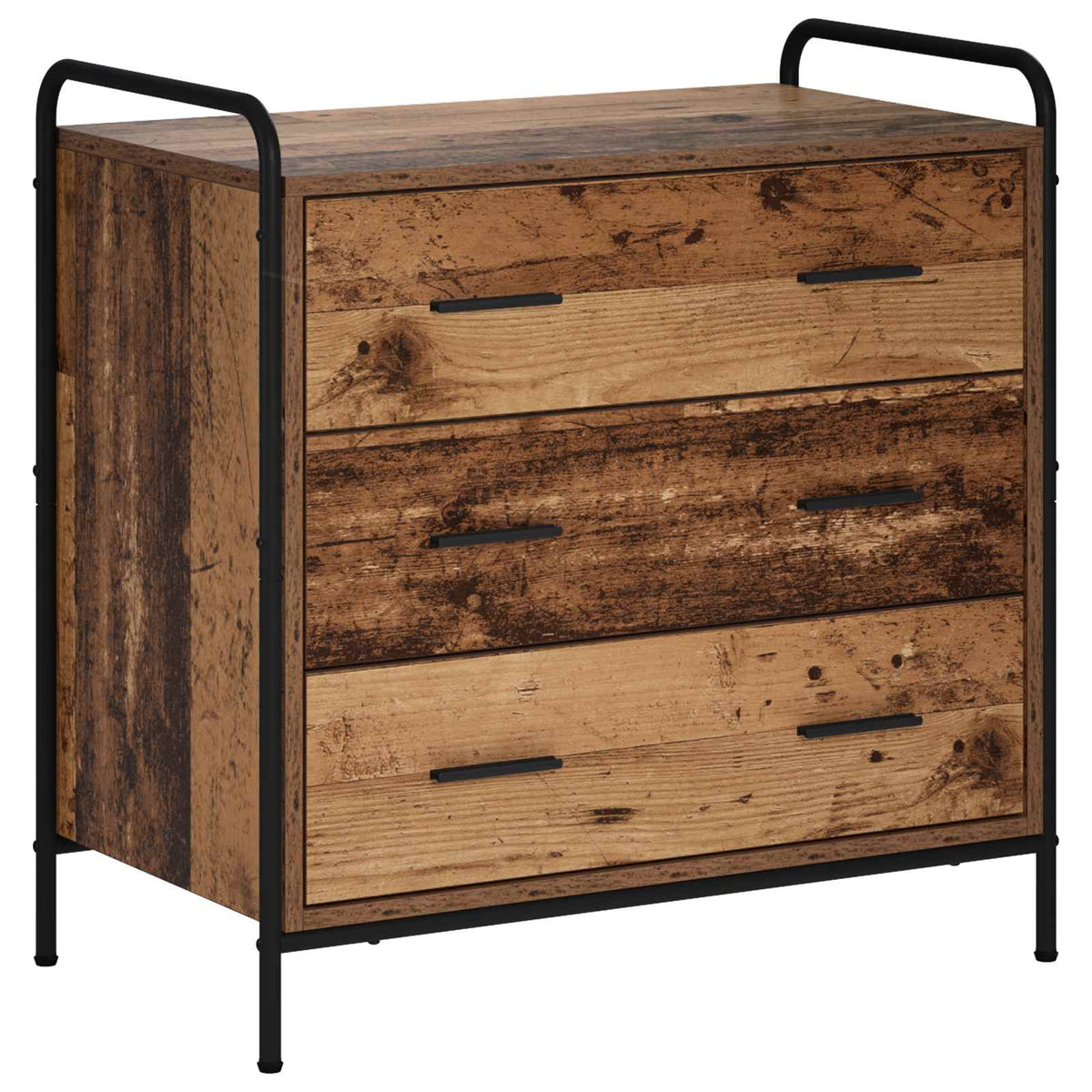 vidaXL Drawer Cabinet Old Wood 70 x 39.5 x 71 cm Engineered Wood