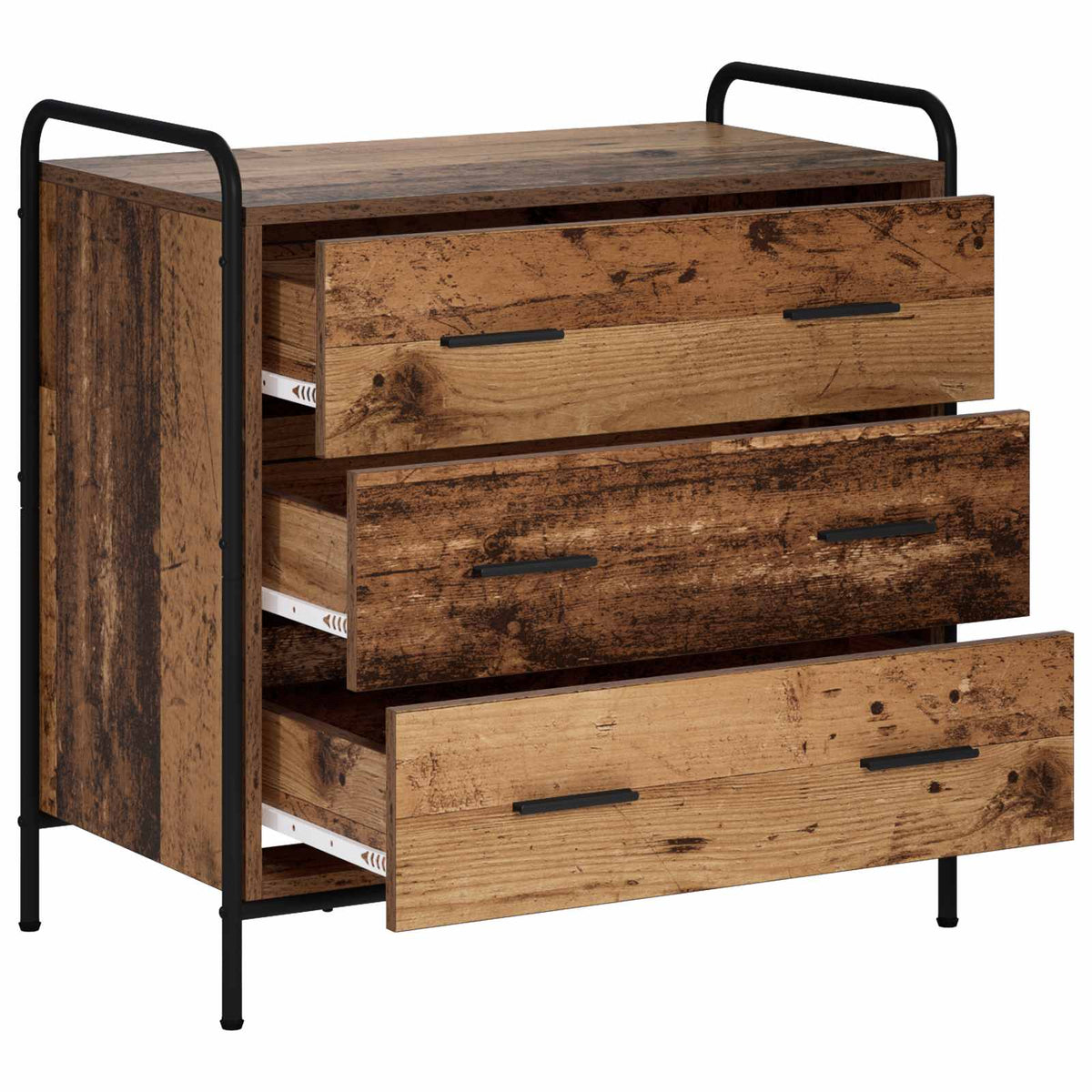 vidaXL Drawer Cabinet Old Wood 70 x 39.5 x 71 cm Engineered Wood