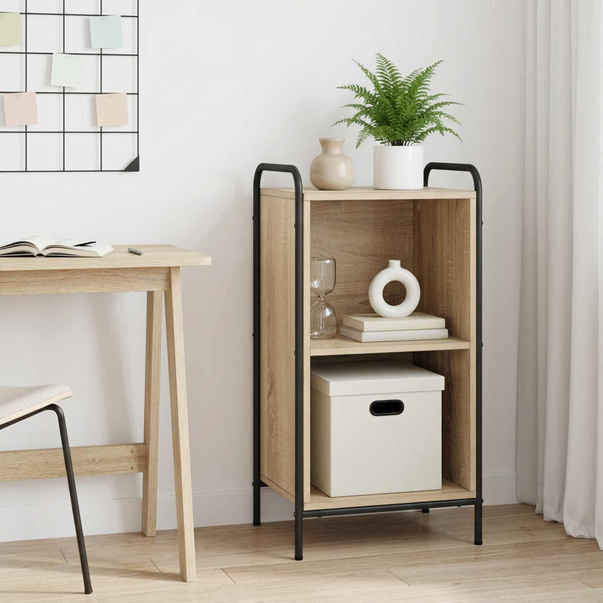 vidaXL Book Cabinet 43 x 33 x 80 cm Engineered Wood Sonoma Oak
