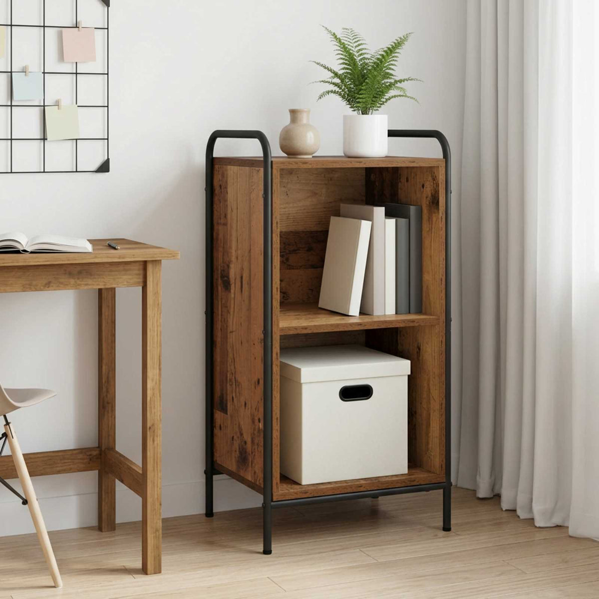 vidaXL Book Cabinet 43 x 33 x 80 cm Engineered Wood Old Wood