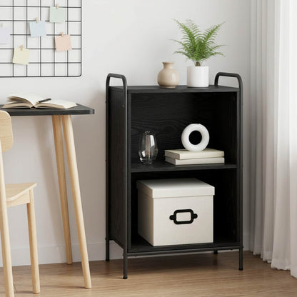 vidaXL Book Cabinet 55.5 x 33 x 80 cm Engineered Wood Black Oak