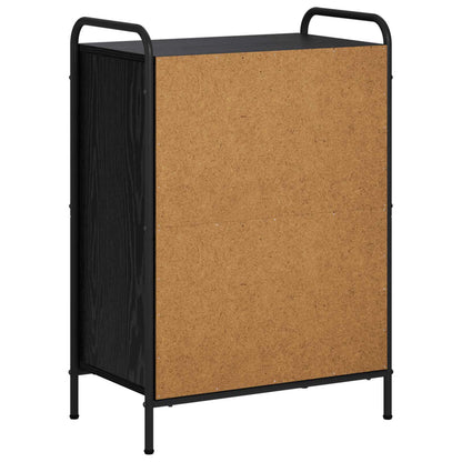 vidaXL Book Cabinet 55.5 x 33 x 80 cm Engineered Wood Black Oak