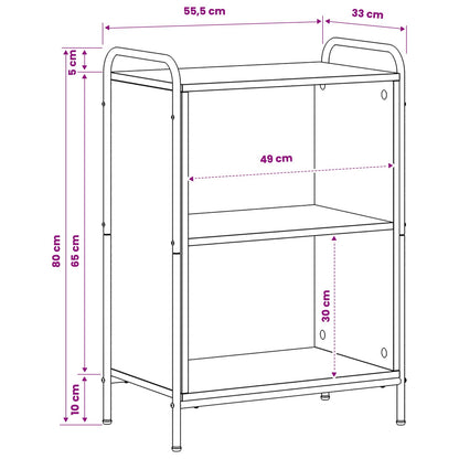 vidaXL Book Cabinet 55.5 x 33 x 80 cm Engineered Wood Grey Sonoma