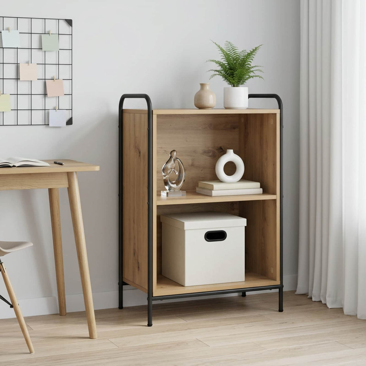 vidaXL Book Cabinet 55.5 x 33 x 80 cm Engineered Wood Artisan Oak