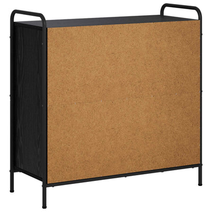 vidaXL Book Cabinet 80 x 33 x 80 cm Engineered Wood Black Oak
