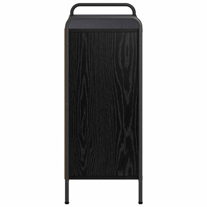 vidaXL Book Cabinet 80 x 33 x 80 cm Engineered Wood Black Oak