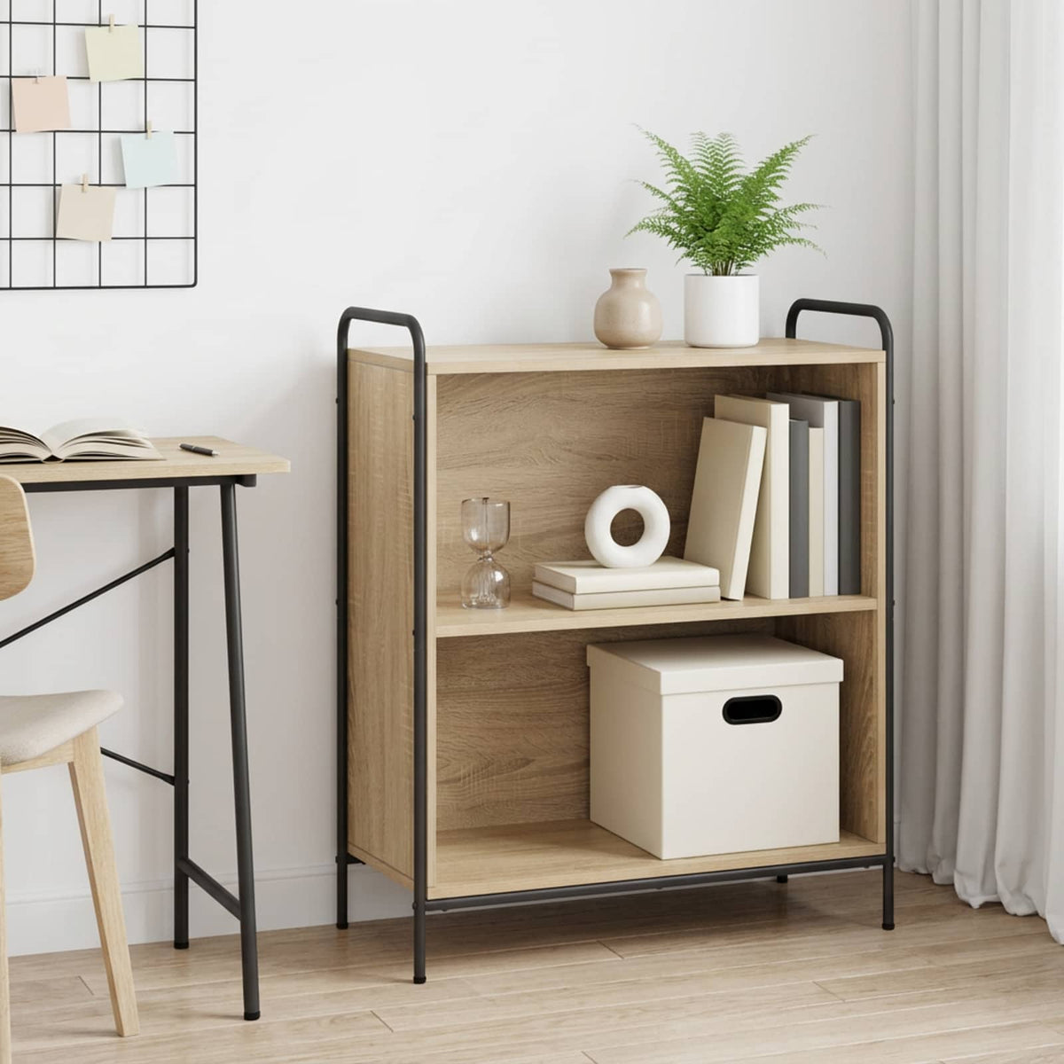 vidaXL Book Cabinet 80 x 33 x 80 cm Engineered Wood Sonoma Oak