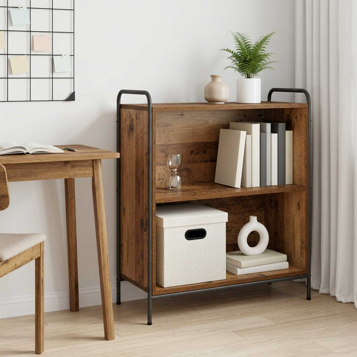 vidaXL Book Cabinet 80 x 33 x 80 cm Engineered Wood Old Wood