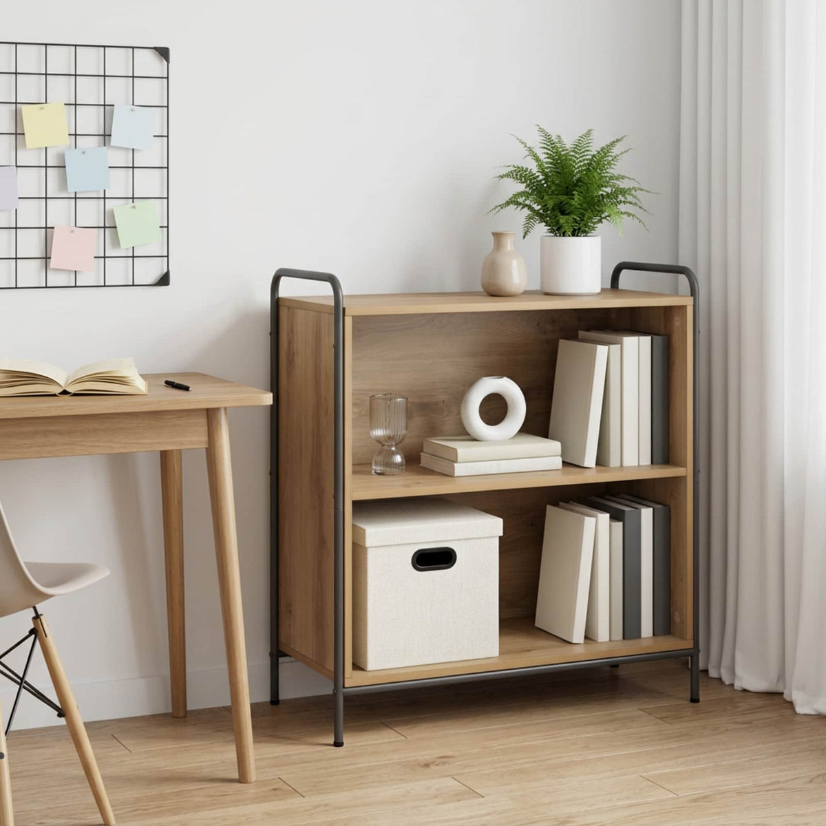 vidaXL Book Cabinet 80 x 33 x 80 cm Engineered Wood Artisan Oak