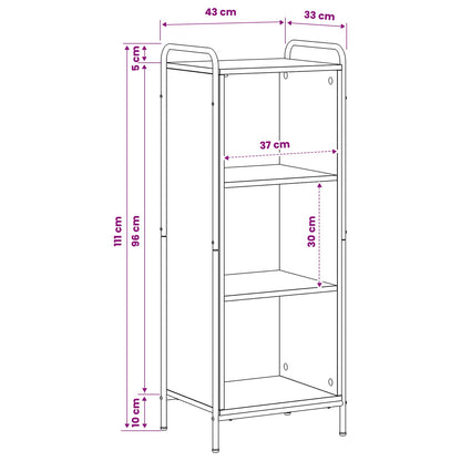 vidaXL Book Cabinet 43 x 33 x 111 cm Engineered Wood Sonoma Oak