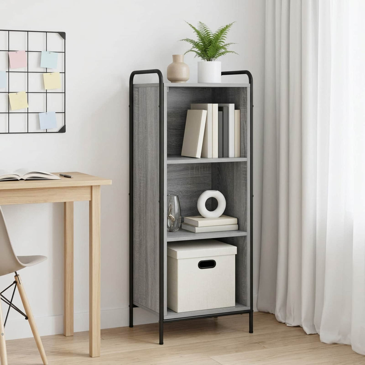 vidaXL Book Cabinet 43 x 33 x 111 cm Engineered Wood Grey Sonoma
